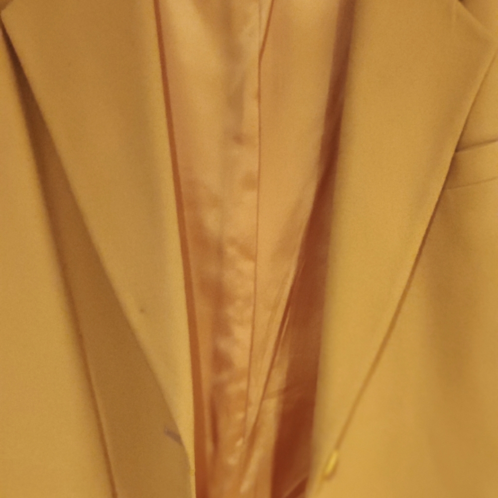 Vintage LL Bean Yellow Wool Blazer Jacket Silk Lined Women 12P